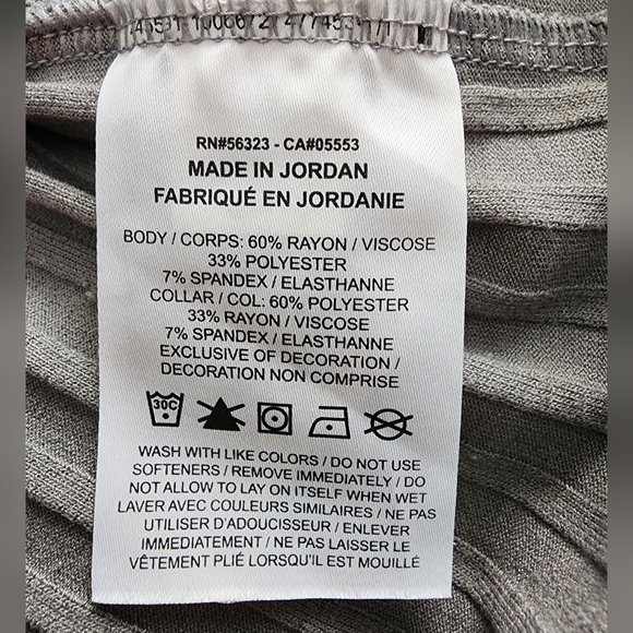 Nike Yoga Gray Ribbed Long Sleeve Shawl Collar Top SZ Medium - Picture 7 of 8